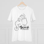 Generic Men's PC Cotton Ganesh Printed T Shirt (Color: White, Thread Count: 180GSM)