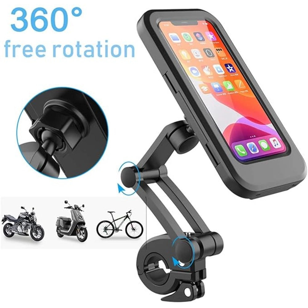 Generic Phone Mount Waterproof Cell Phone Holder 360° Rotation (Black) Secondary image