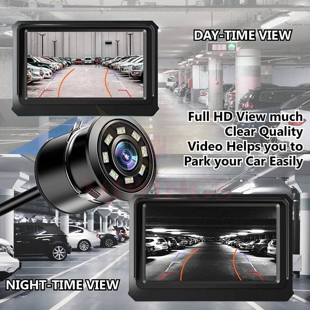 Generic Car Rear View Backup Camera 170 Wide Angle Hd Cmos Auto Parking Assistance Reverse (Black) Secondary image