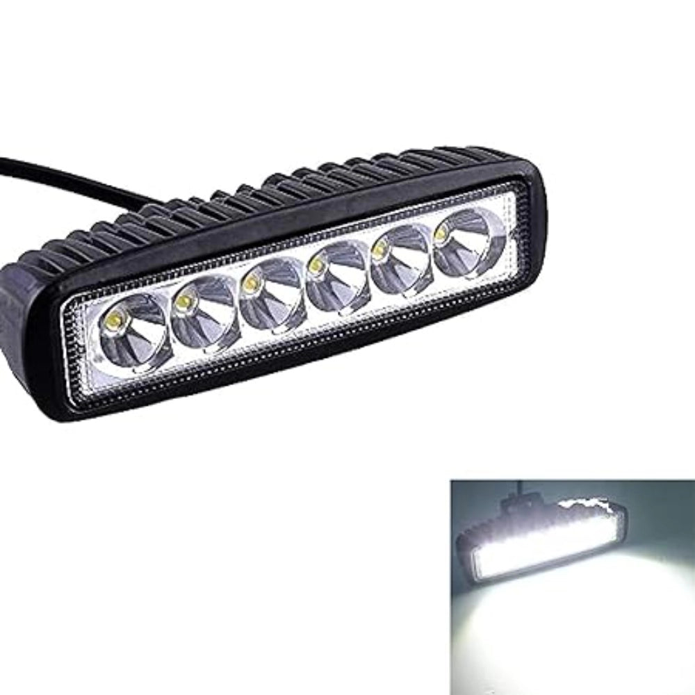 Generic 6 Led Straight Fog Lights Projector Lens (Black) Secondary image