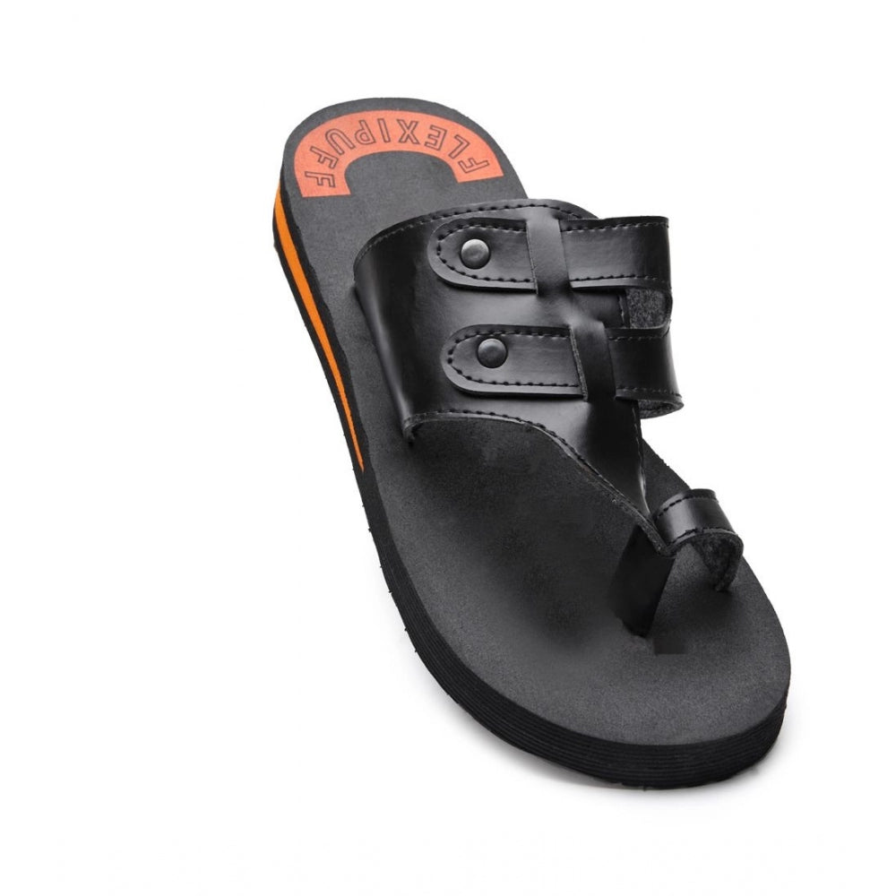 Generic Unisex Rubber Lightweight Slippers for Effortless Style (Black) Main image