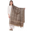 Generic Women's Art Silk Printed Dupatta (Brown, Length: 2.25 to 2.50 Mtr)