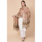 Generic Women's Art Silk Printed Dupatta (Gold, Length: 2.25 to 2.50 Mtr)