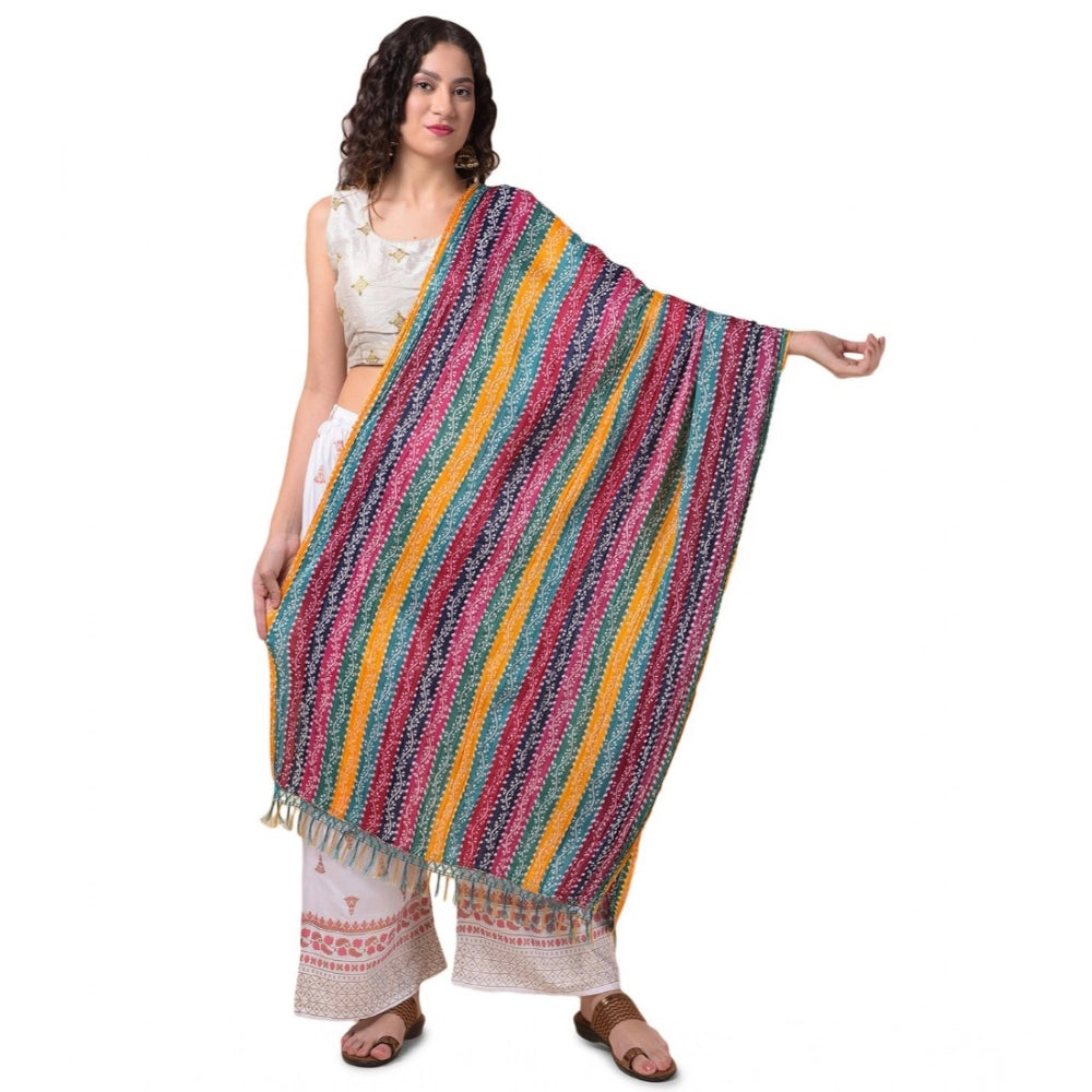 Generic Women's Chanderi Printed Dupatta (Multicolor, Length: 2.25 to 2.50 Mtr) Main image