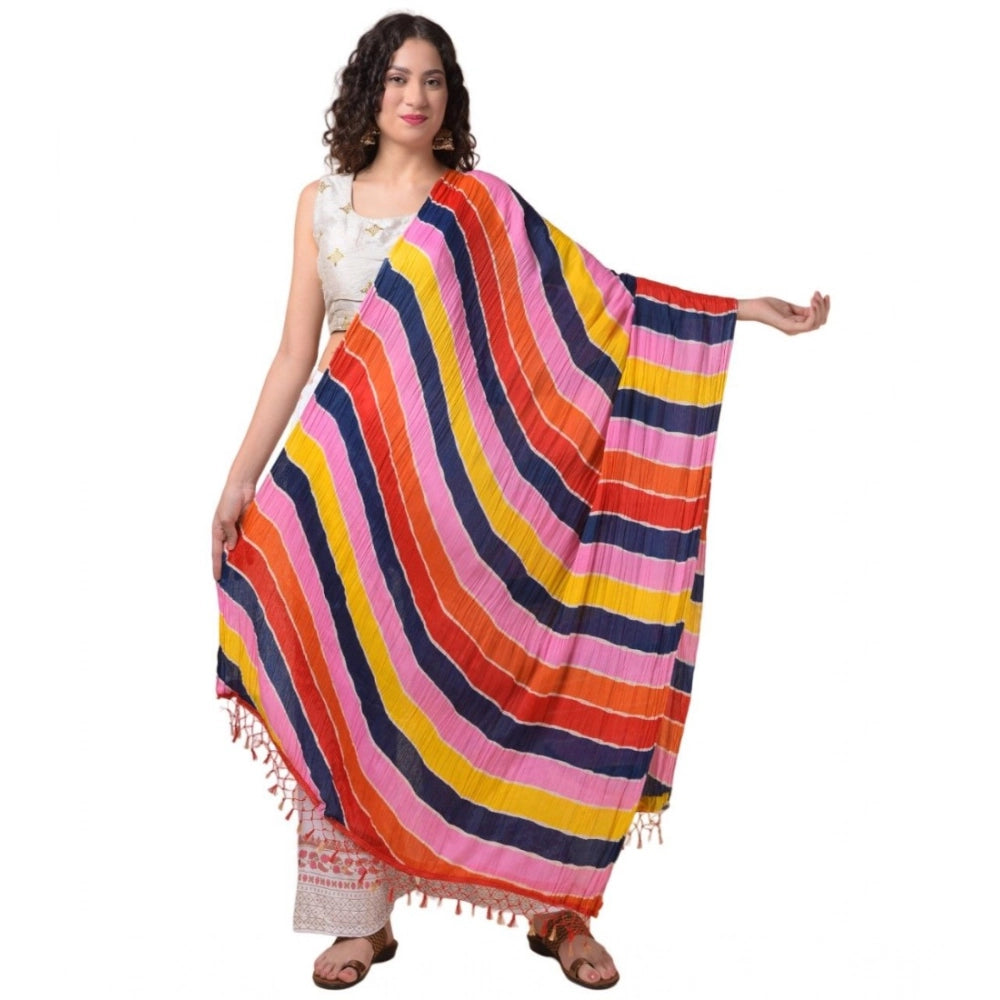 Generic Women's Chanderi Printed Dupatta (Multicolor, Length: 2.25 to 2.50 Mtr) Main image