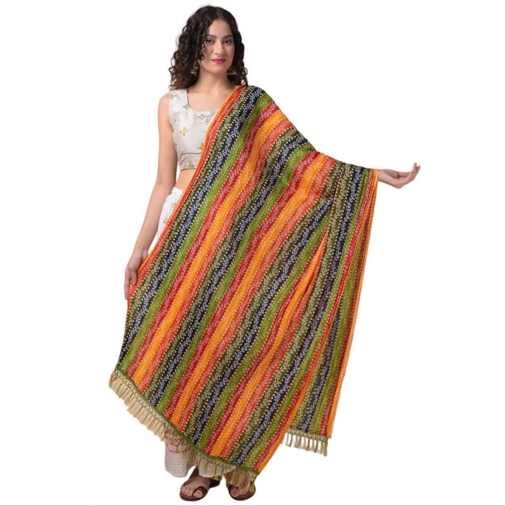 Generic Women's Chanderi Printed Dupatta (Multicolor, Length: 2.25 to 2.50 Mtr) Main image