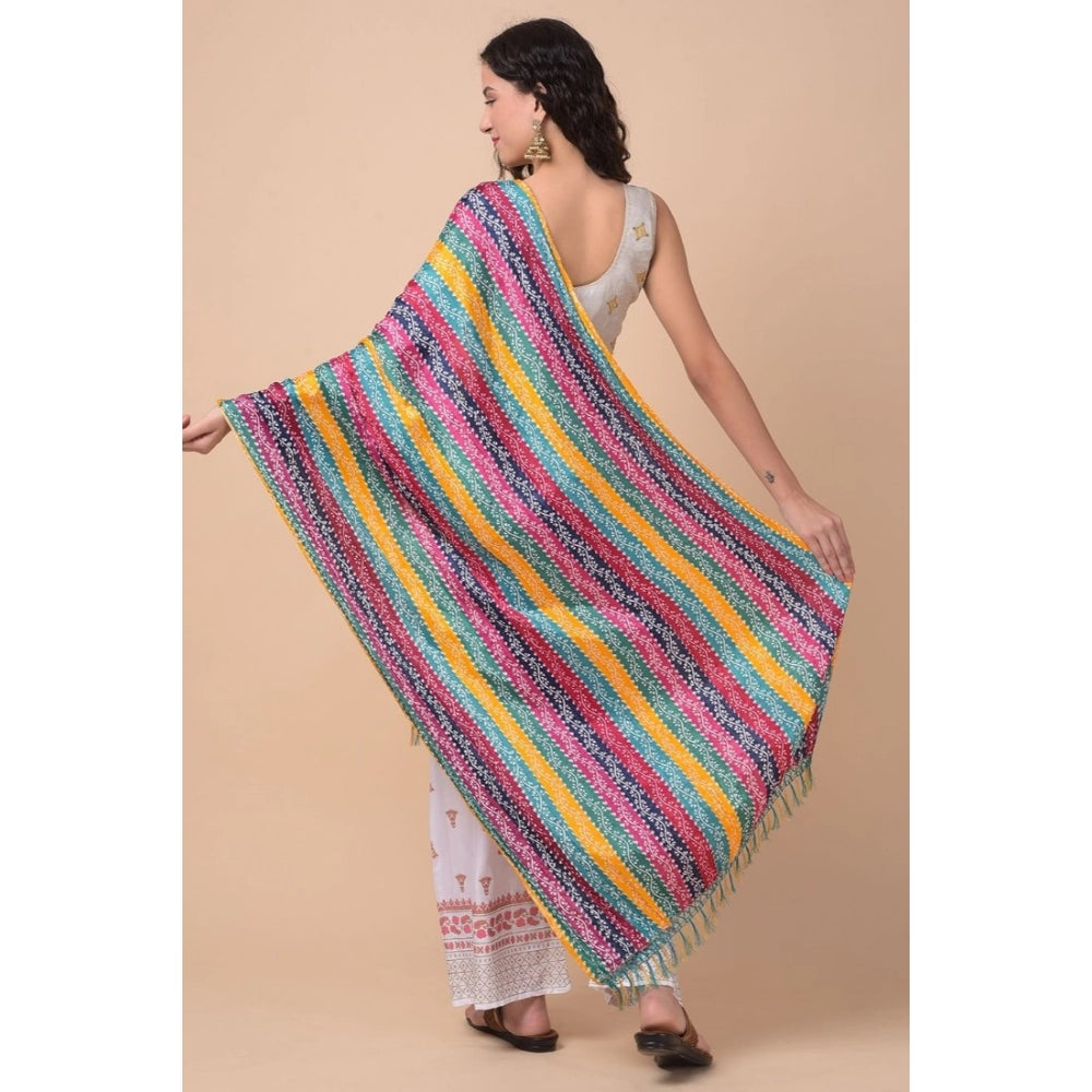 Generic Women's Chanderi Printed Dupatta (Multicolor, Length: 2.25 to 2.50 Mtr) Secondary image