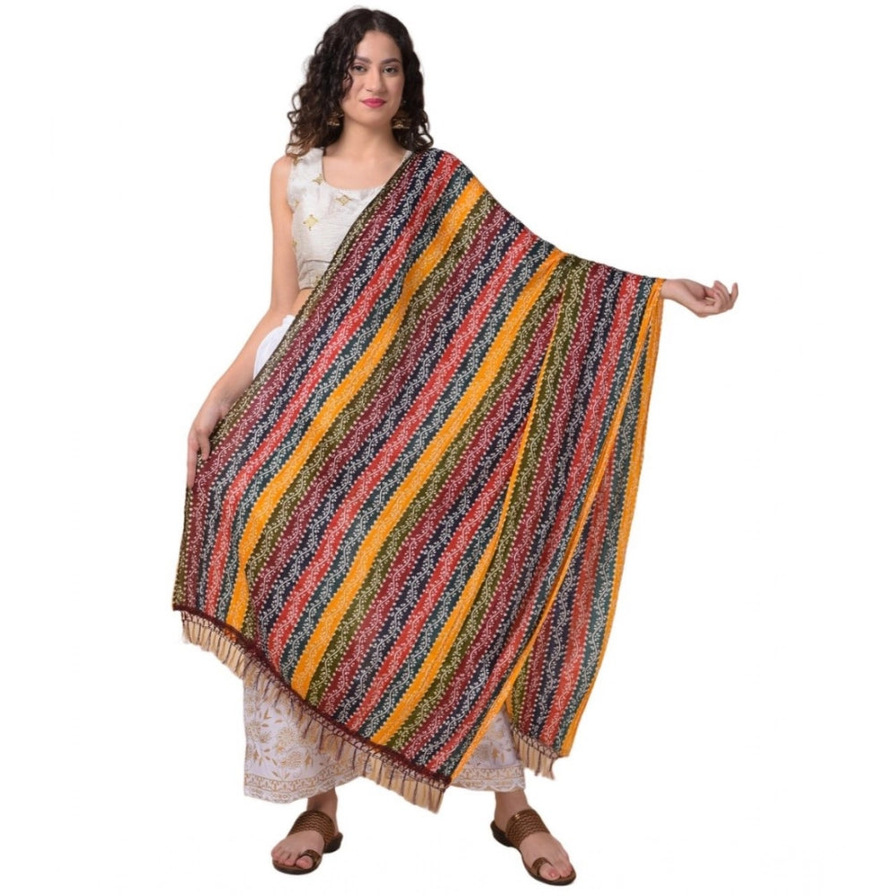 Generic Women's Chanderi Printed Dupatta (Multicolor, Length: 2.25 to 2.50 Mtr) Main image