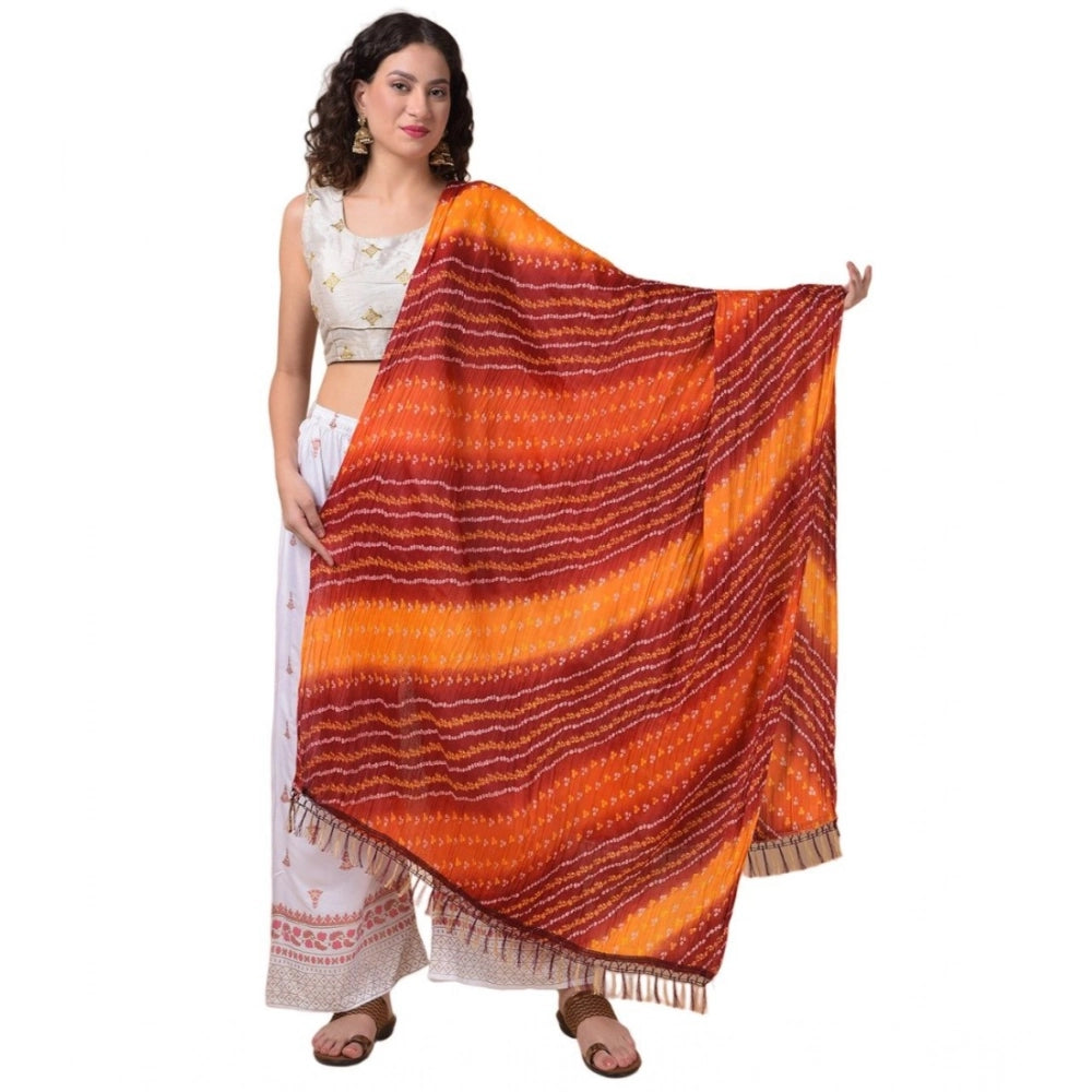 Generic Women's Chanderi Printed Dupatta (Multicolor, Length: 2.25 to 2.50 Mtr) Main image