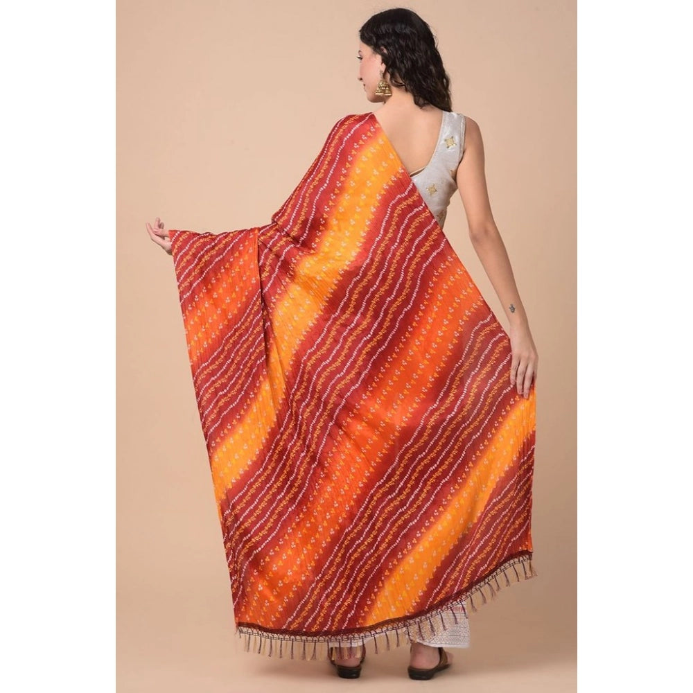Generic Women's Chanderi Printed Dupatta (Multicolor, Length: 2.25 to 2.50 Mtr) Secondary image