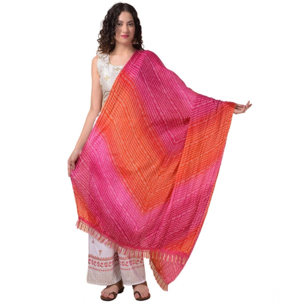 Generic Women's Chanderi Printed Dupatta (Multicolor, Length: 2.25 to 2.50 Mtr) Main image