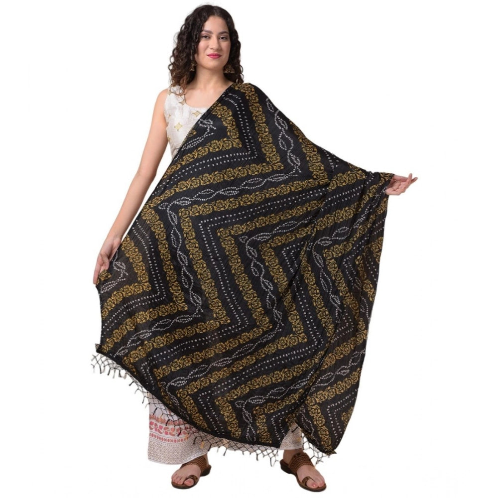 Generic Women's Chanderi Printed Dupatta (Multicolor, Length: 2.25 to 2.50 Mtr) Main image