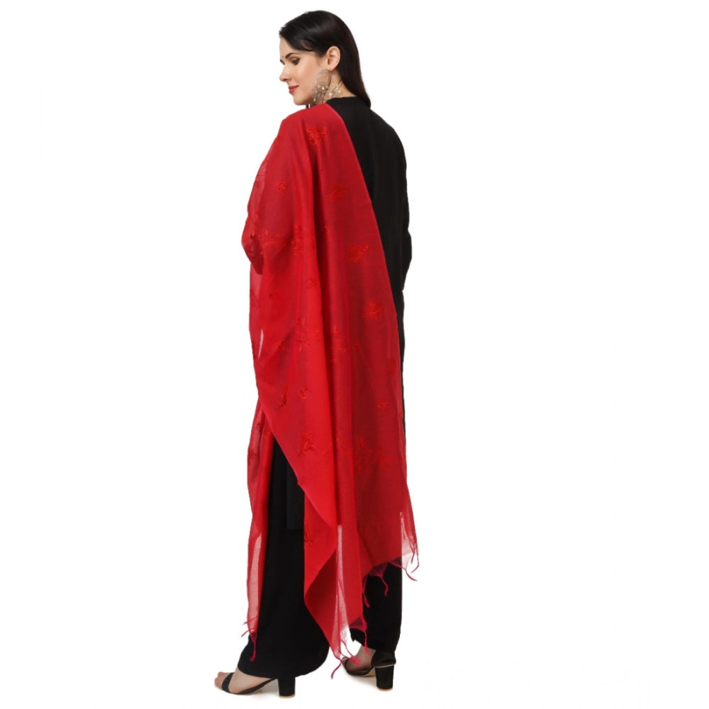 Generic Women's Cotton Embroidered Dupatta (Red, Length: 2.25 to 2.50 Mtr) Secondary image