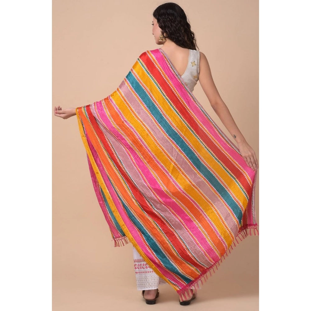 Generic Women's Chanderi Printed Dupatta (Multicolor, Length: 2.25 to 2.50 Mtr) Secondary image