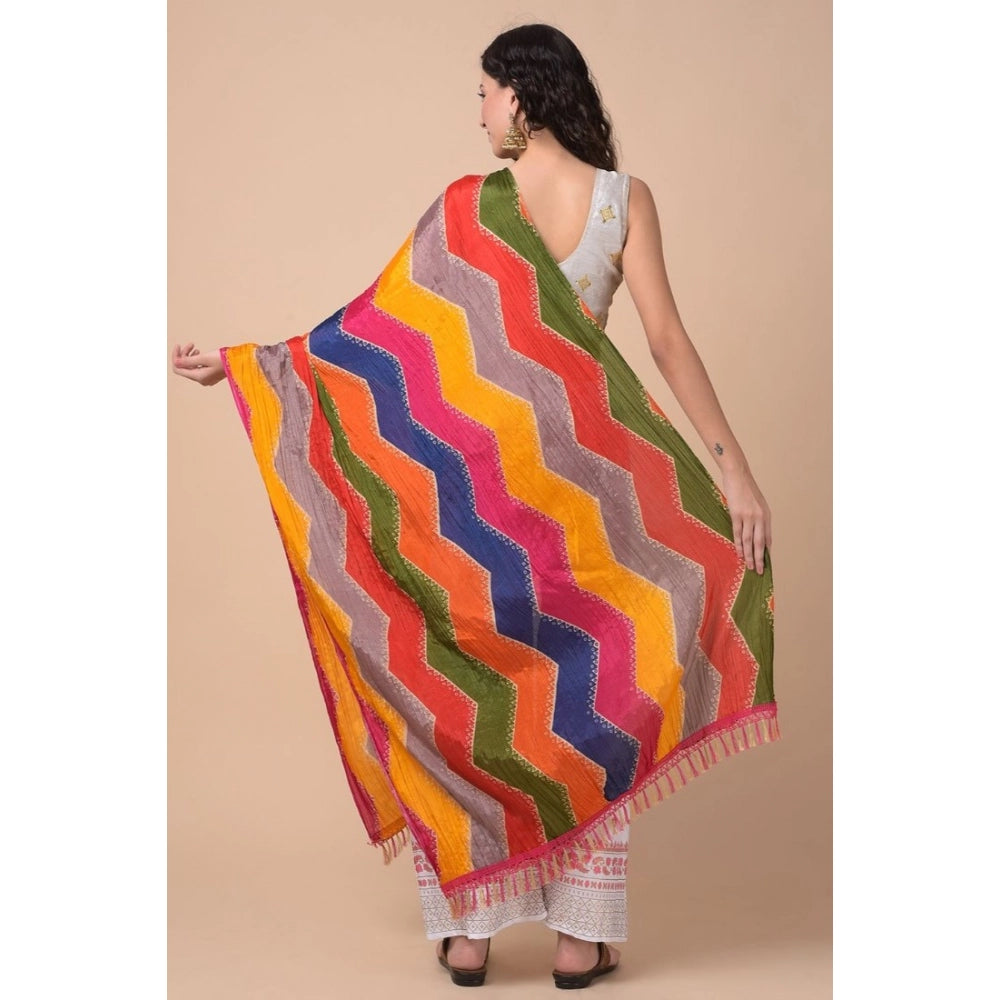 Generic Women's Chanderi Printed Dupatta (Multicolor, Length: 2.25 to 2.50 Mtr) Secondary image