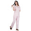 Generic Women's Casual Half Sleeve Printed Viscose Rayon Shirt With Pyjama Pant Night Suit Set (Pink)