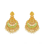 Generic Women's Rose Gold Plated Alloy Kundan Earrings &amp; Mangtikka (Green)