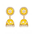 Generic Women's Rose Gold Plated Alloy Earrings (Yellow)
