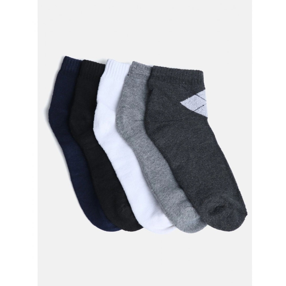Generic 5 Pairs Men's Casual Cotton Blended Solid Mid-Calf length Socks (Assorted) Secondary image