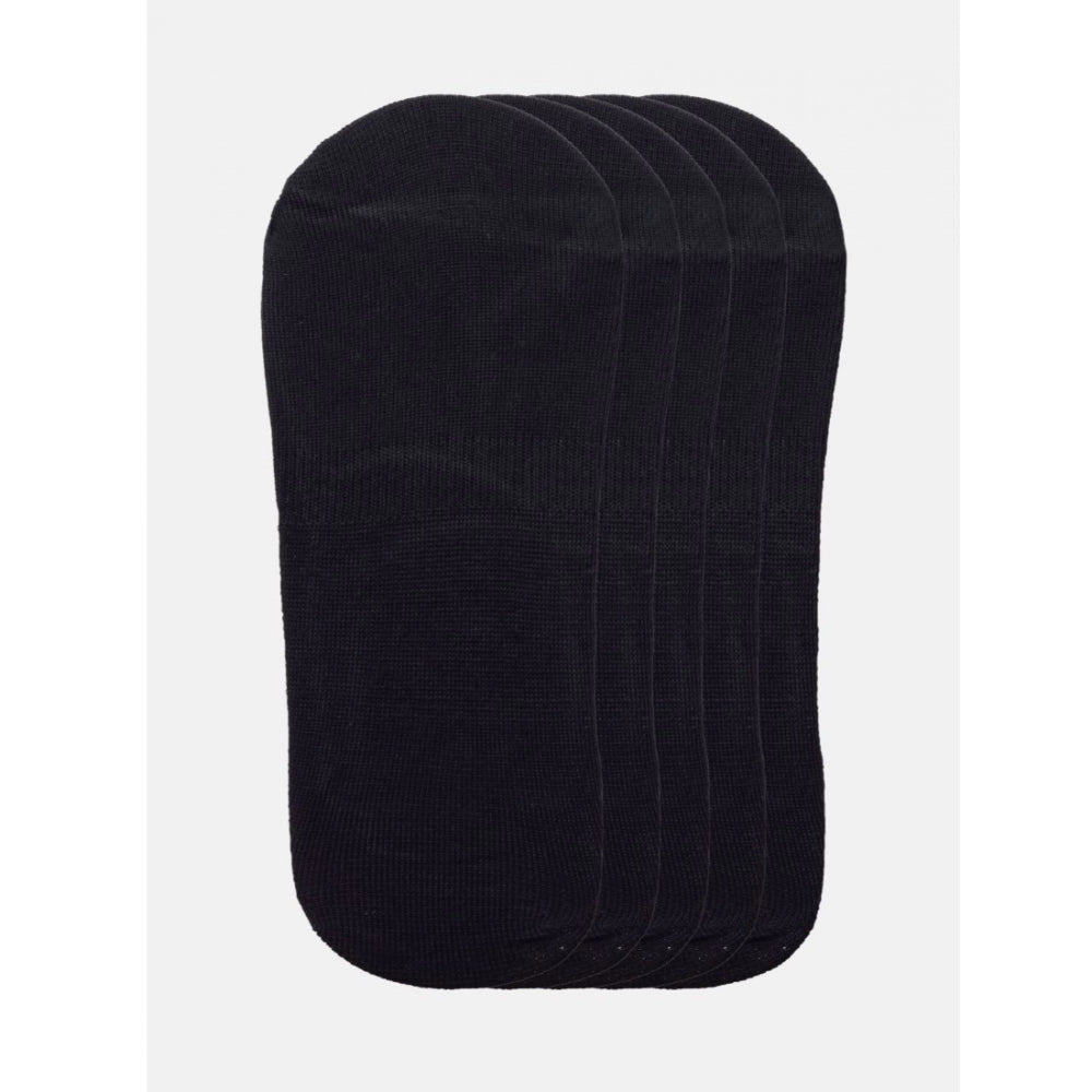 Generic 5 Pairs Unisex Casual Cotton Blended Solid No-show Socks (Black) Secondary image