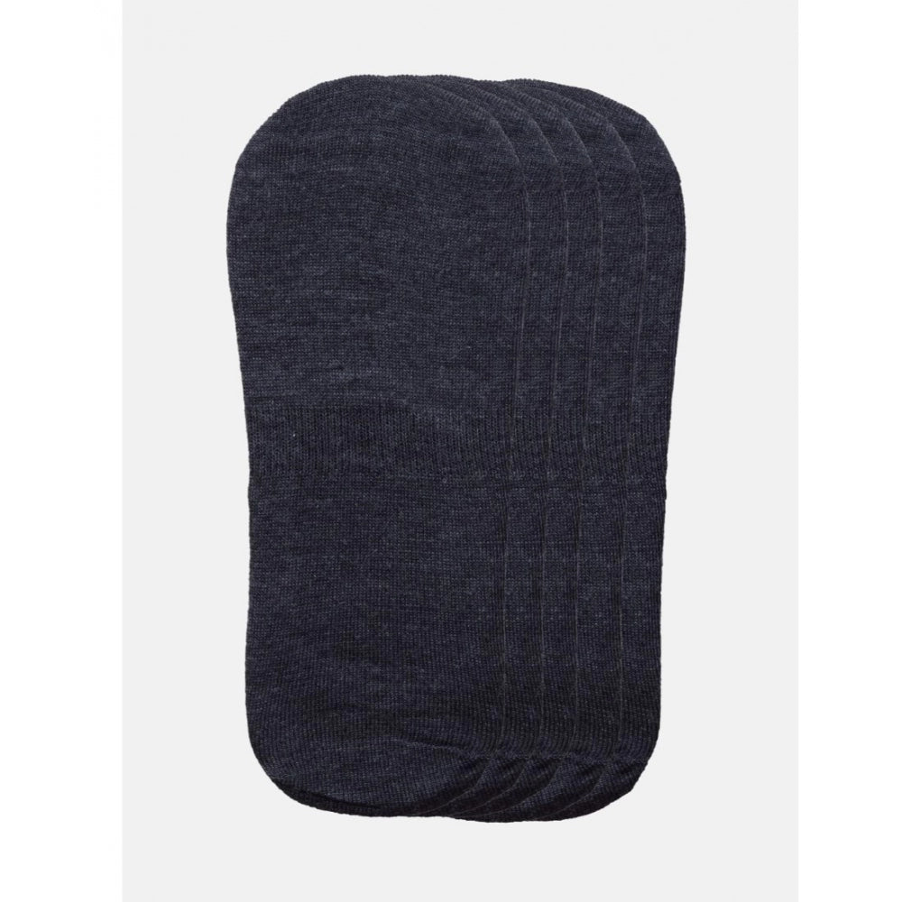 Generic 5 Pairs Unisex Casual Cotton Blended Solid No-show Socks (Dark Grey) Secondary image