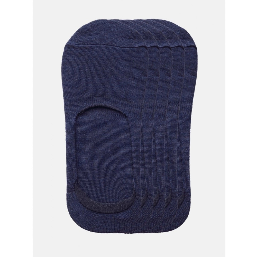 Generic 5 Pairs Unisex Casual Cotton Blended Solid No-show Socks (Navy) Main image