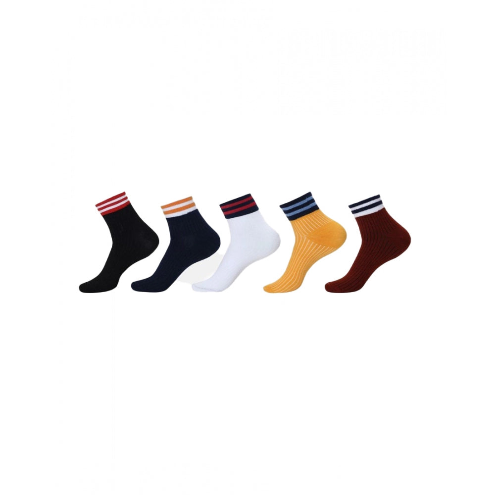 Generic 5 Pairs Unisex Casual Cotton Blended Printed Ankle length Socks (Assorted) Main image