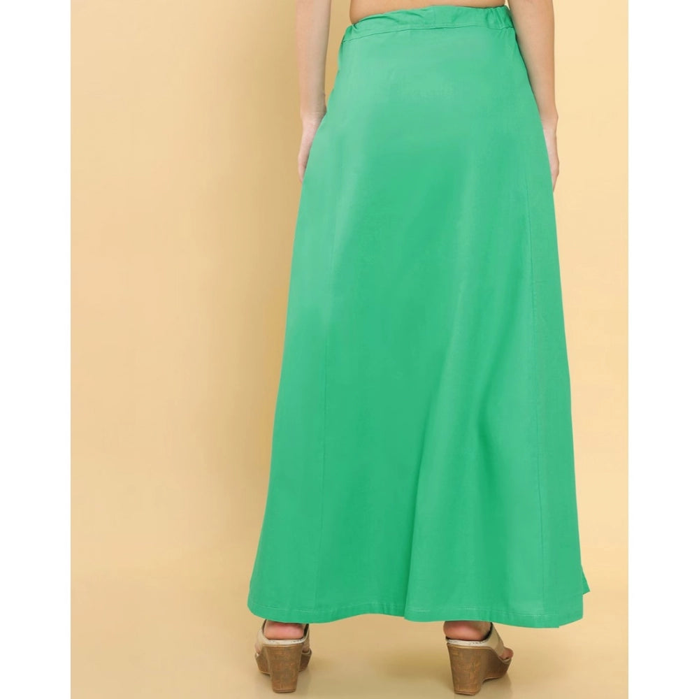 Generic Women's Cotton Solid Free Size Petticoat (Green) Secondary image