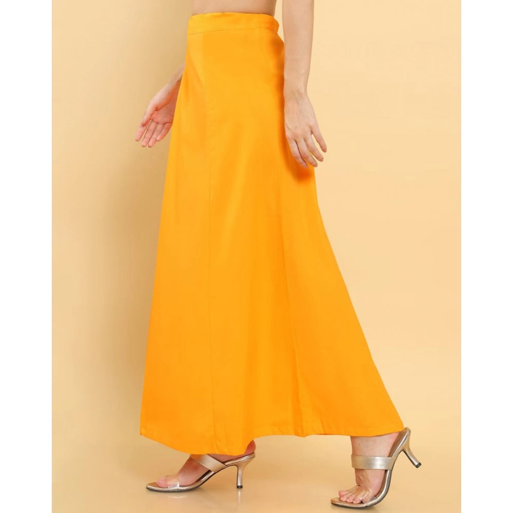 Generic Women's Cotton Solid Free Size Petticoat (Mustard) Secondary image