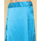 Generic Women's Silk Solid Free Size Petticoat (Blue)