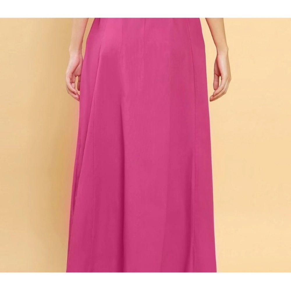 Generic Women's Cotton Solid Free Size Petticoat (Pink) Secondary image