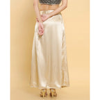 Generic Women's Silk Solid Free Size Petticoat (Gold)