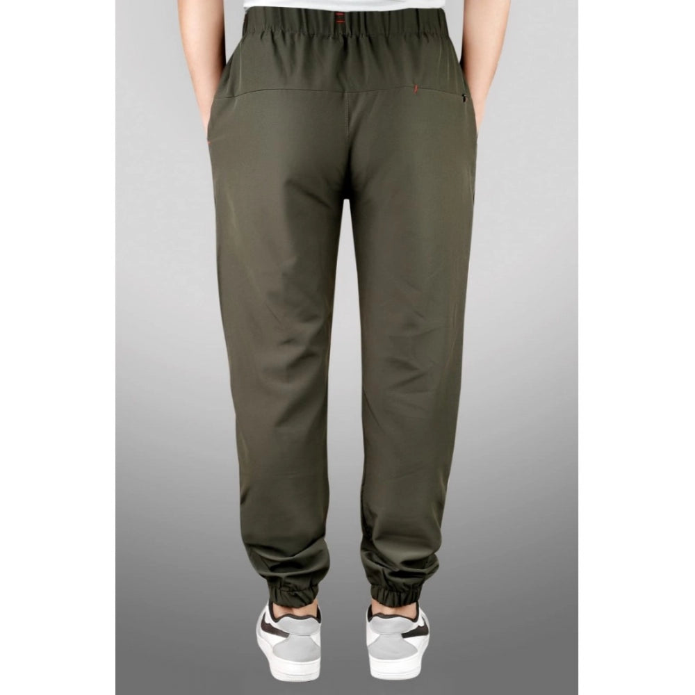 Generic Men's Polyster Solid Track Pant-Lower (Dark Green) Secondary image