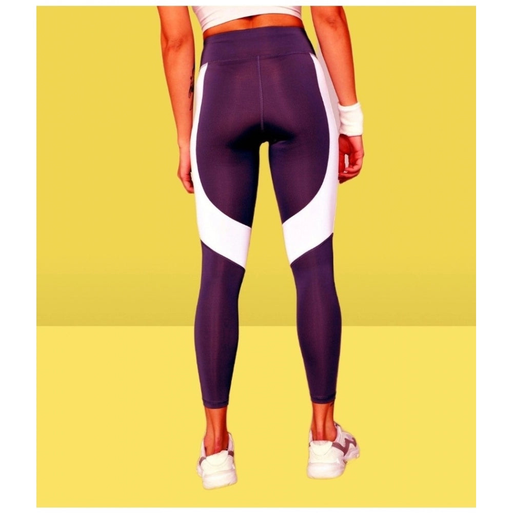 Generic Women's Polyster Solid Sport Leggings (Purple) Secondary image