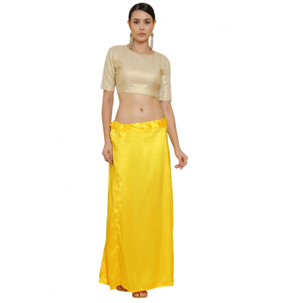 Generic Women's Silk Solid Free Size Petticoat (Yellow) Main image