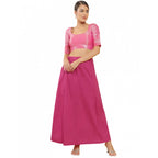 Generic Women's Cotton Solid Free Size Petticoat (Pink)