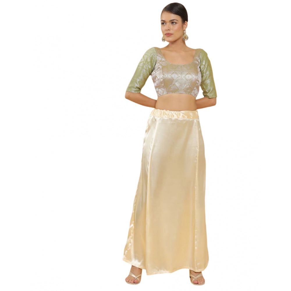 Generic Women's Silk Solid Free Size Petticoat (Cream) Main image