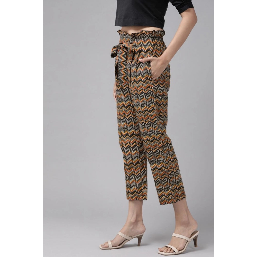 Generic Women's Casual Printed Cotton Trouser Pant (MultiColor) Secondary image