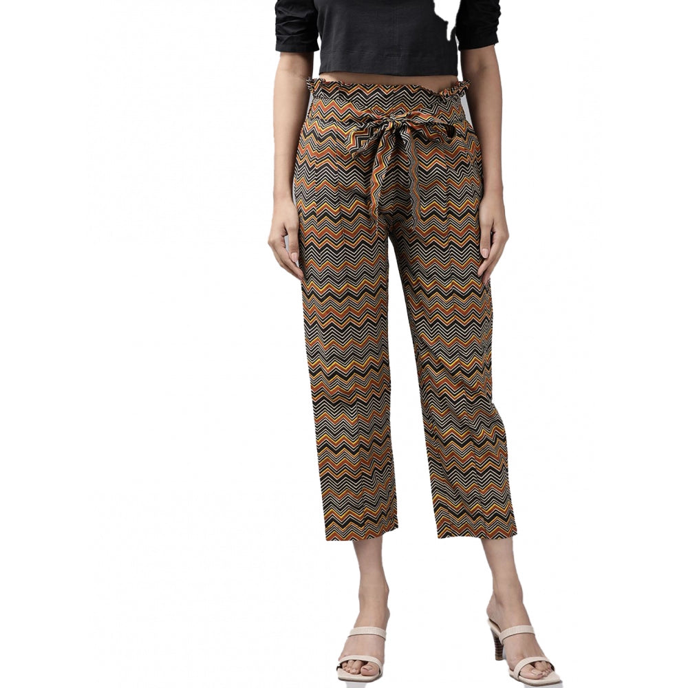 Generic Women's Casual Printed Cotton Trouser Pant (MultiColor) Main image