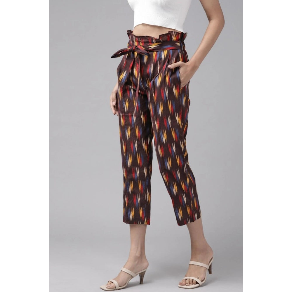 Generic Women's Casual Printed Cotton Trouser Pant (MultiColor) Secondary image