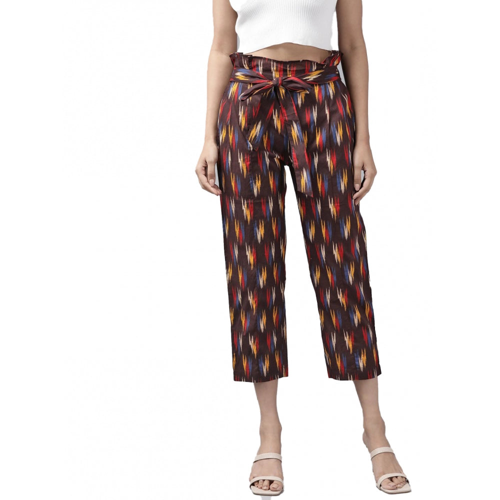 Generic Women's Casual Printed Cotton Trouser Pant (MultiColor) Main image