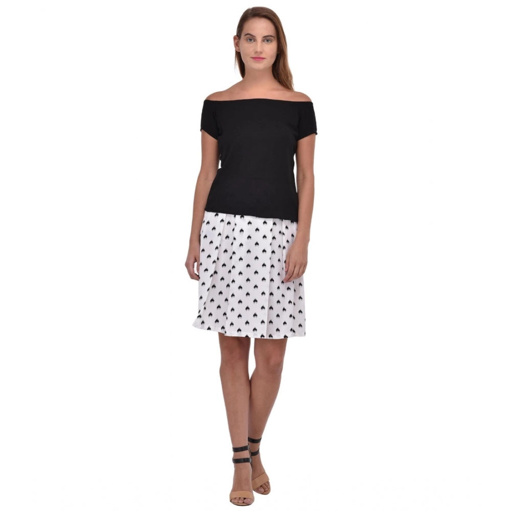 Generic Women's Cotton Blend Solid Short Sleeves Dress (Black) Main image