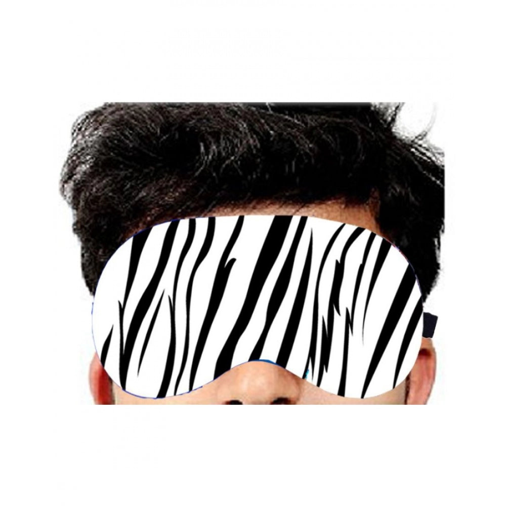 Generic Striped Printed Polyester Eyemasks (Black and white) Secondary image