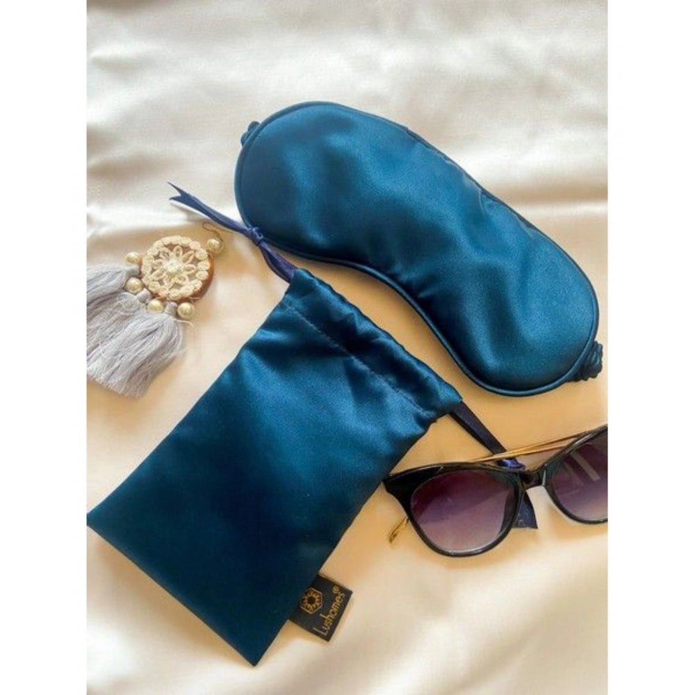 Generic Solid Satin Silk Eyemasks (Navy Blue)