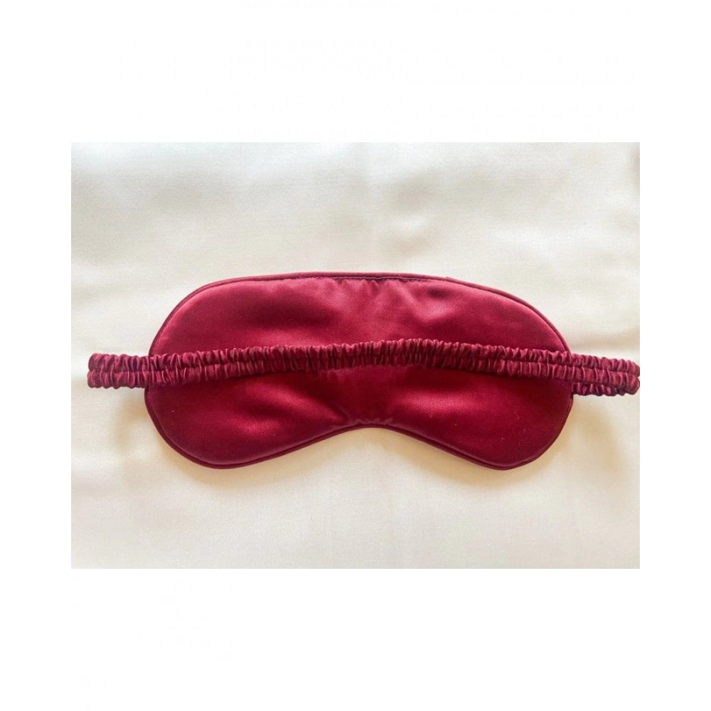 Generic Solid Satin Silk Eyemasks (Maroon) Secondary image