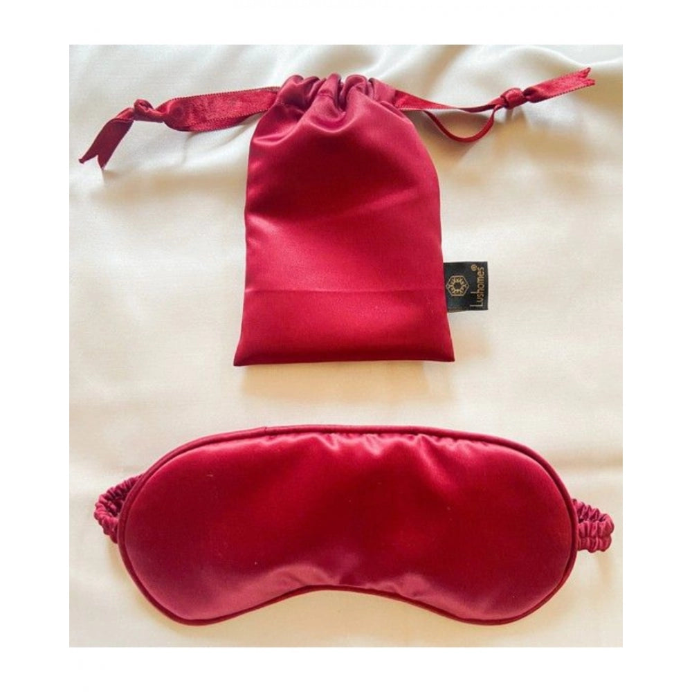 Generic Solid Satin Silk Eyemasks (Maroon) Main image