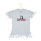 Generic Girl's Casual Short Sleeve Printed Cotton T Shirt (Grey)