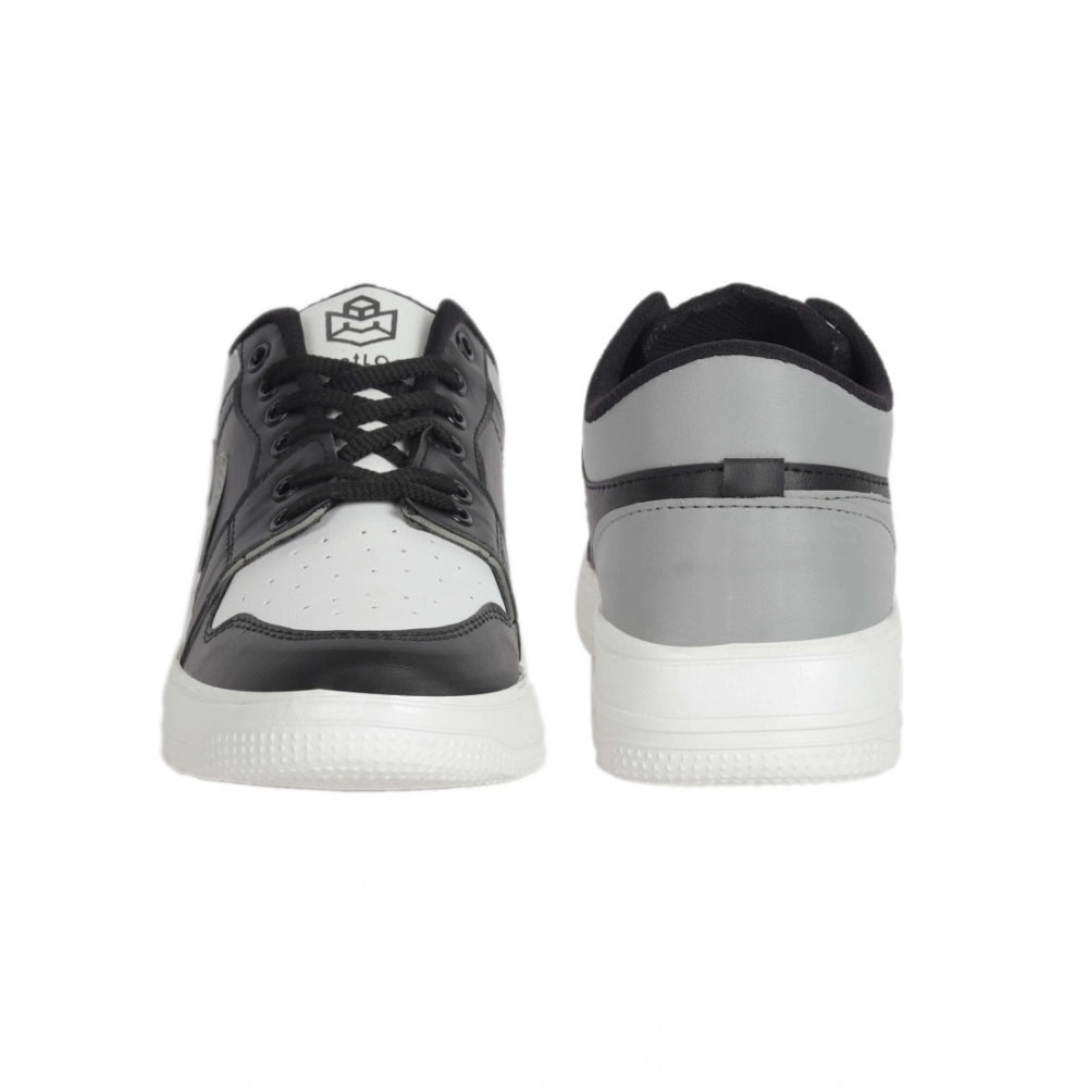 Generic Men's Solid Synthetic Casual Shoes (Black) Secondary image