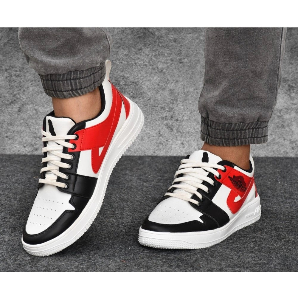 Generic Men's Solid Synthetic Casual Shoes (White) Secondary image