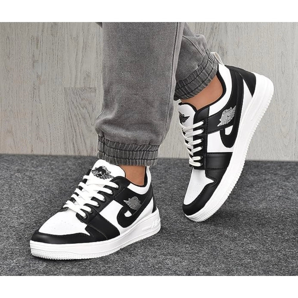 Generic Men's Solid Synthetic Casual Shoes (Black) Secondary image